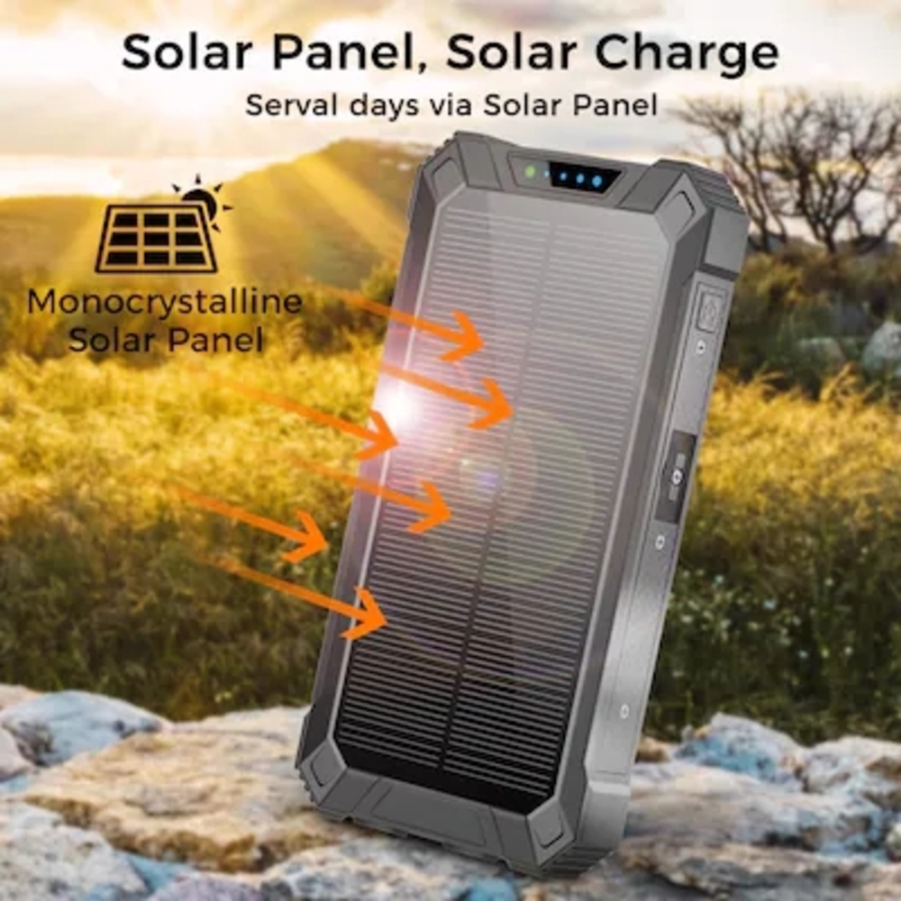 Solar-Powered Rugged Phone Charger - Black NEW In The box Outdoor Gear